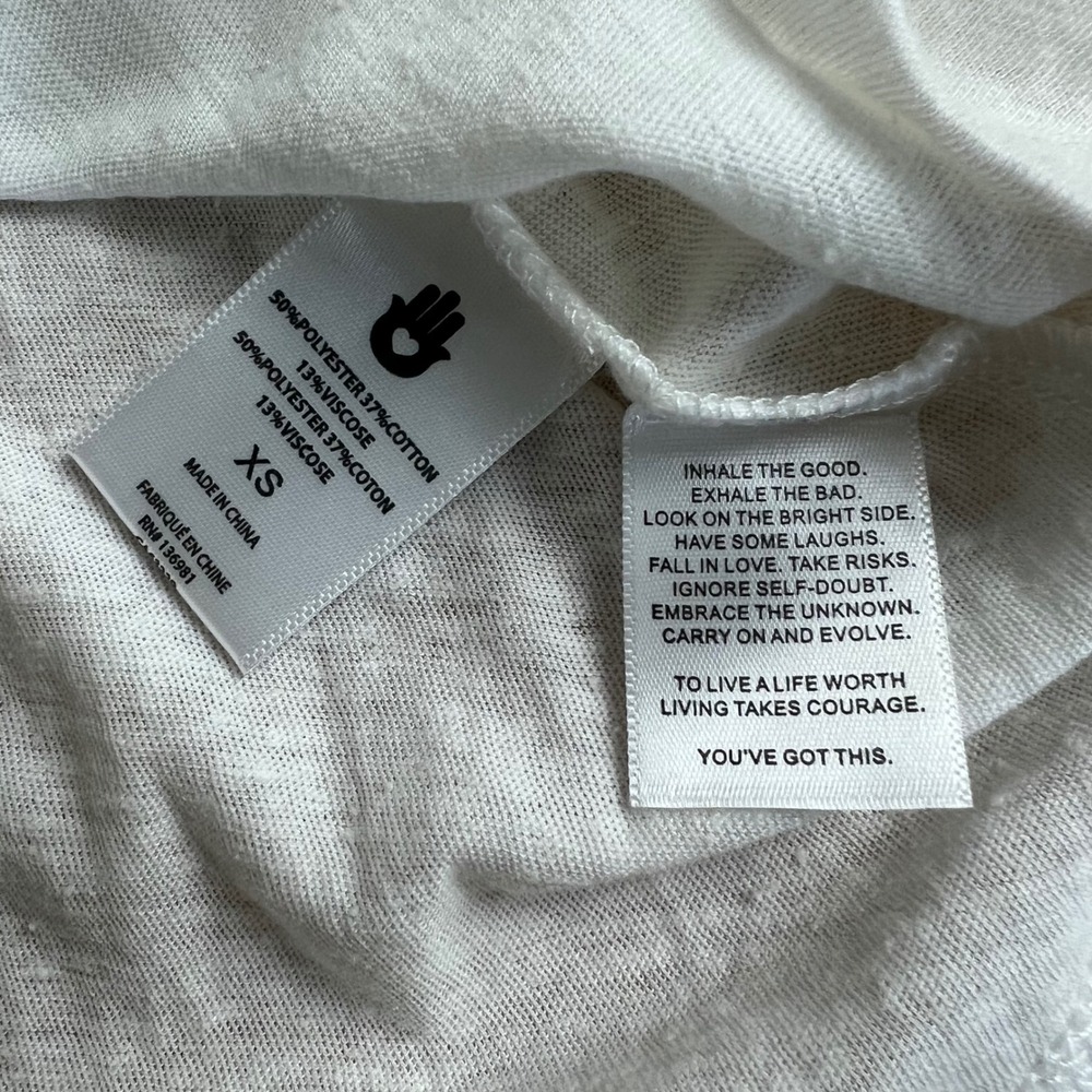 Spiritual Gangster May All Beings Crop Tank White Peace Sign Graphic XS NEW - Picture 6 of 9